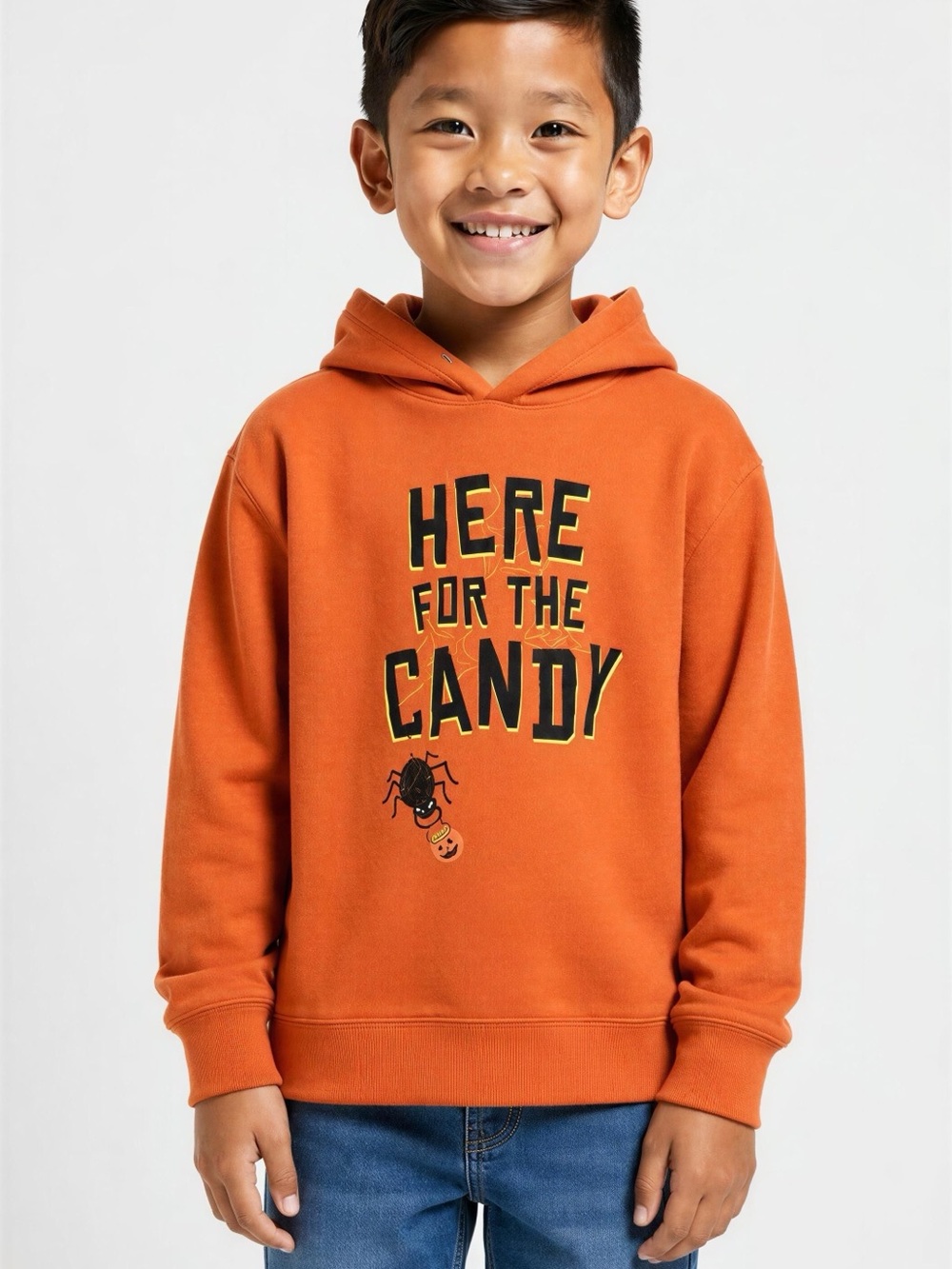 Carter's Orange 'Here for the Candy' Kids Hoodie